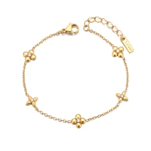 bracelet trèfle or