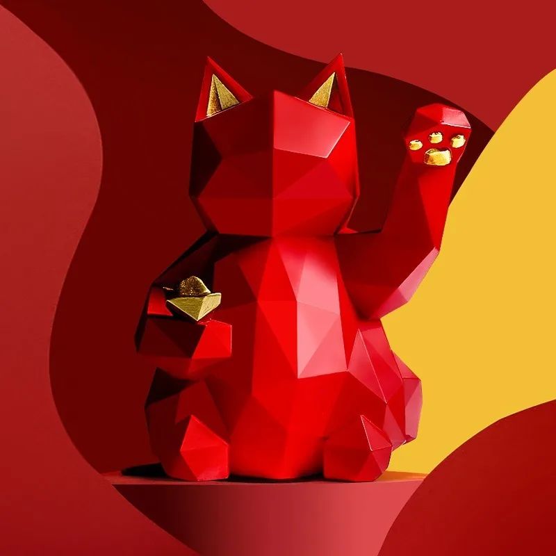 chat rouge sculpture contemporaine
