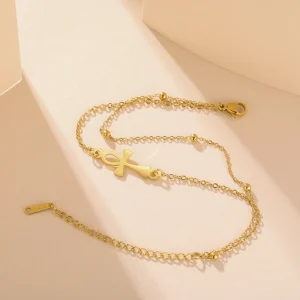 bracelet acier inoxydable double chaîne