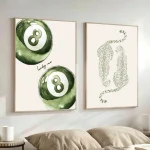 lot de 2 affiches vert sauge