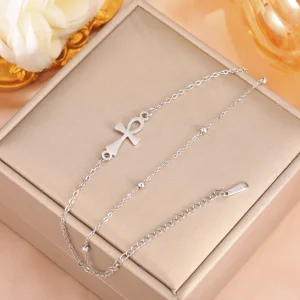 bracelet croix Ankh argent