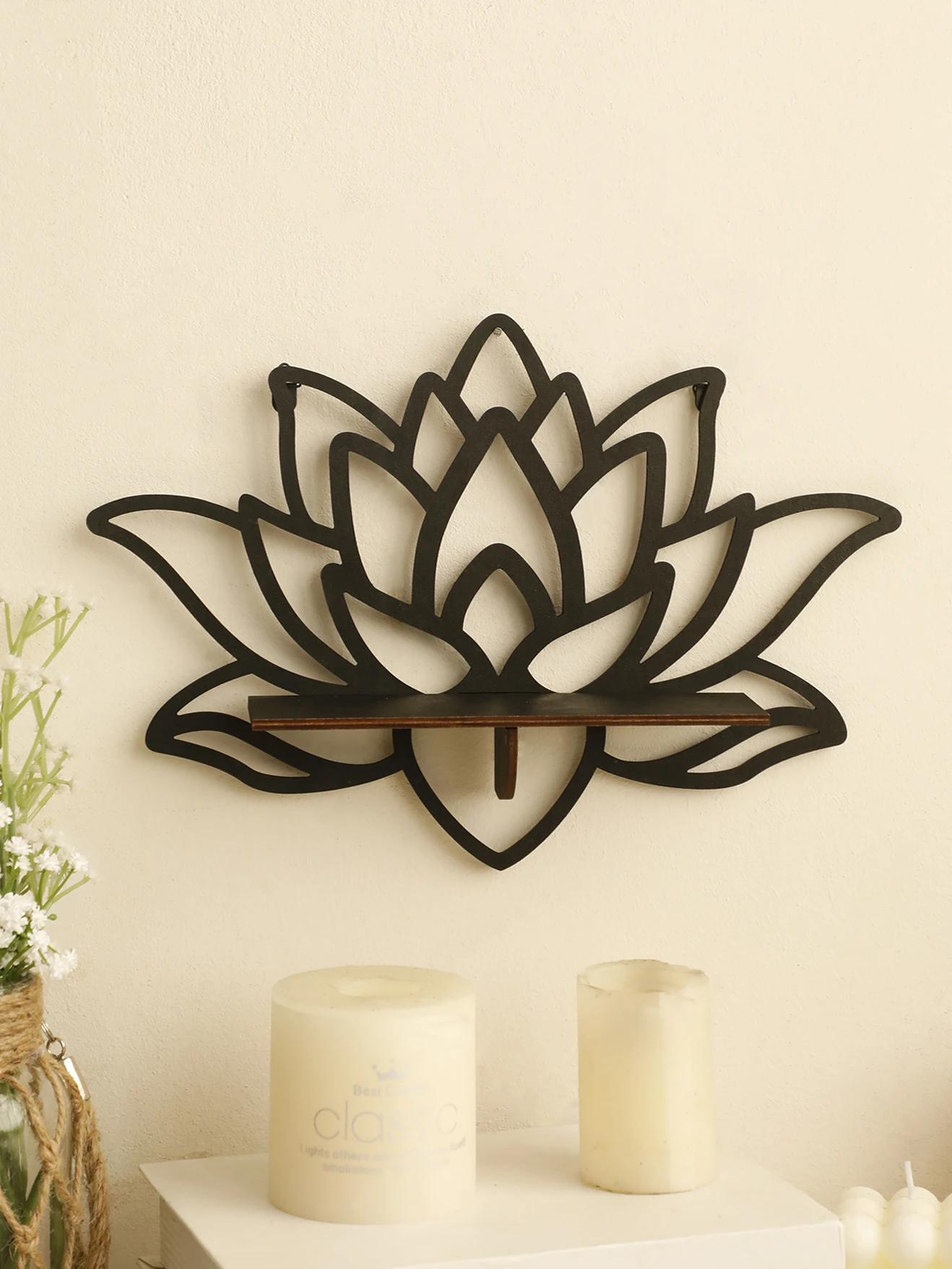 design étagère bois noir