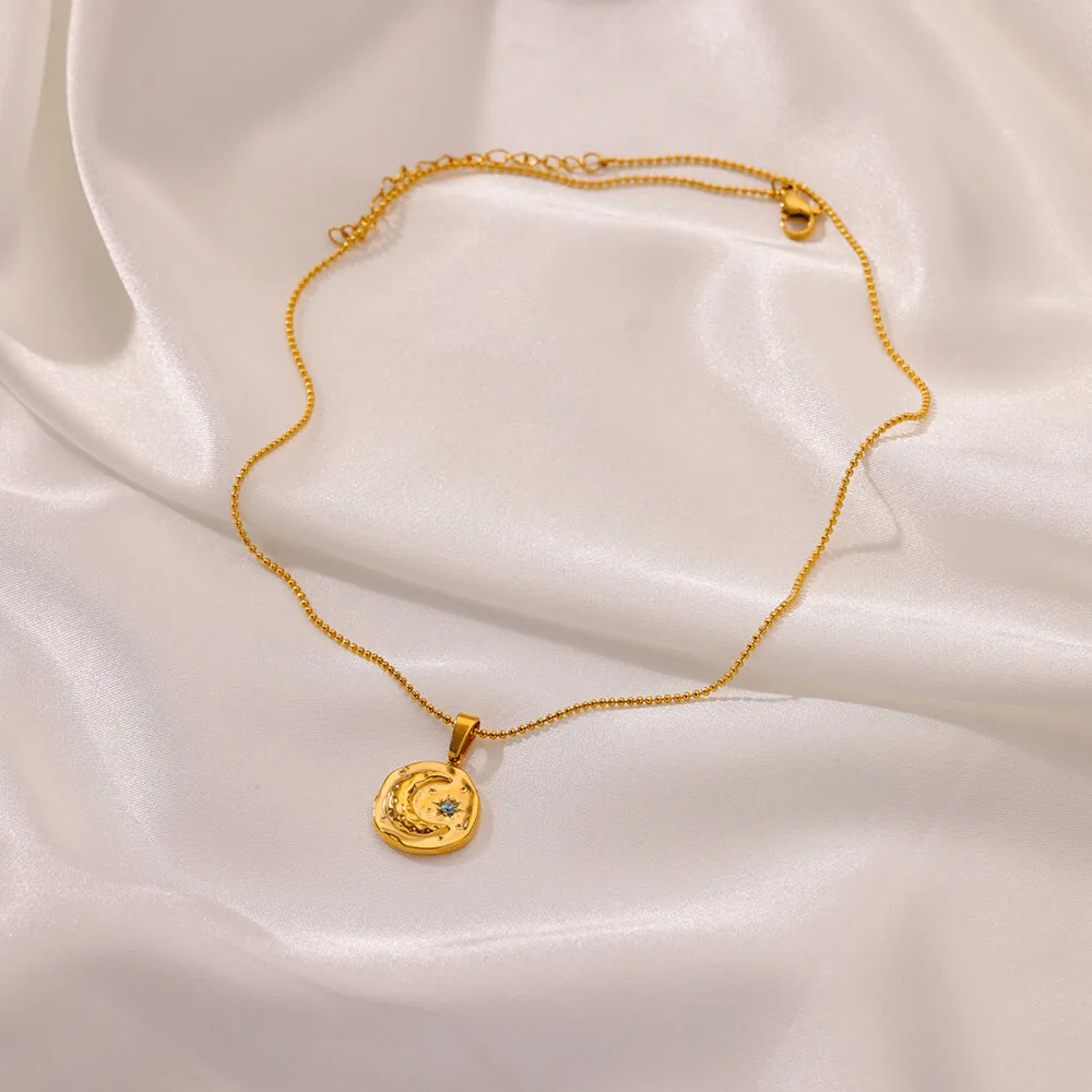 collier lune zirconia