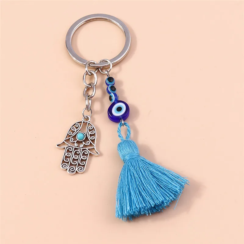 porte-clés bohème bleu protection
