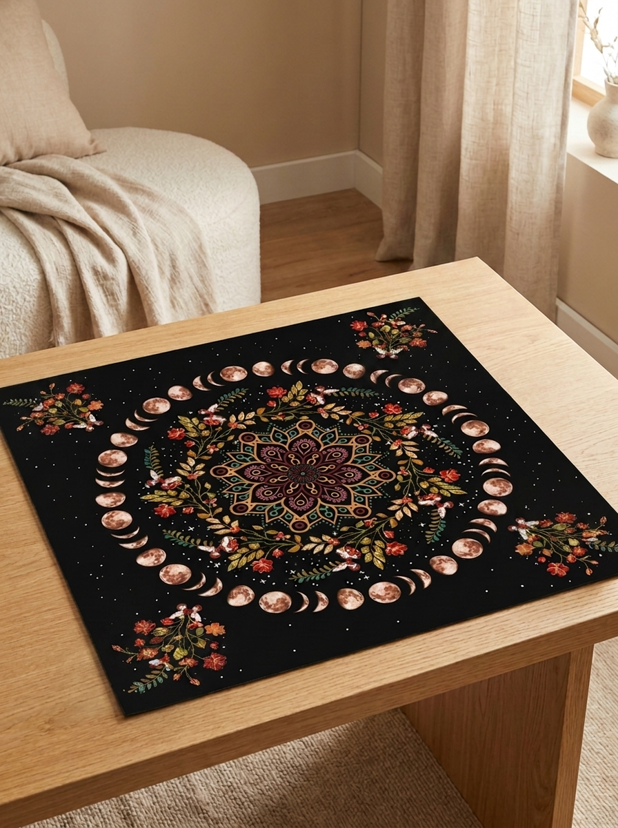 Tapis divinatoire tarot et/ou oracle - Mandala