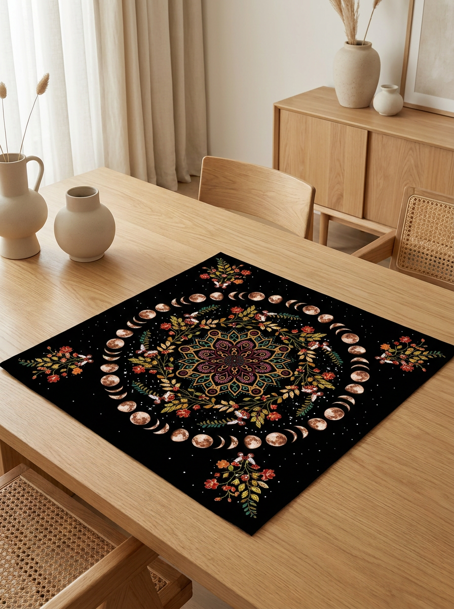 Tapis divinatoire tarot et/ou oracle - Mandala – Image 2