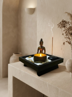 Statue de Boudha et porte bougie encens