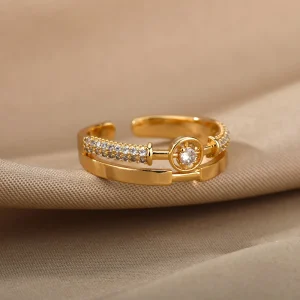 Bague Anahi Or en acier inoxydable