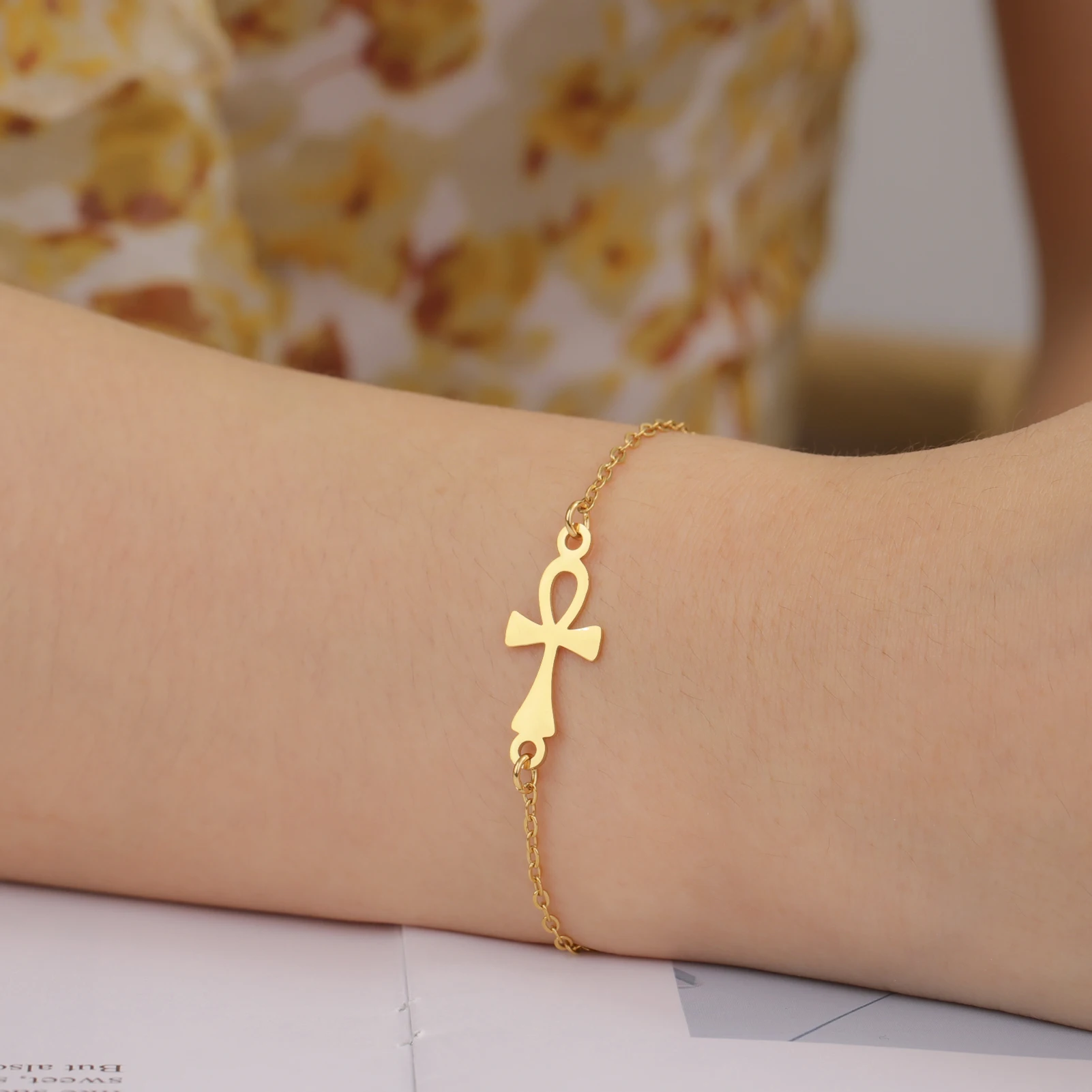 bijou Ankh acier inoxydable