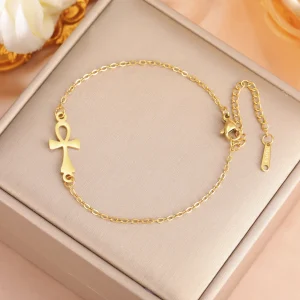 bracelet croix de Ankh or