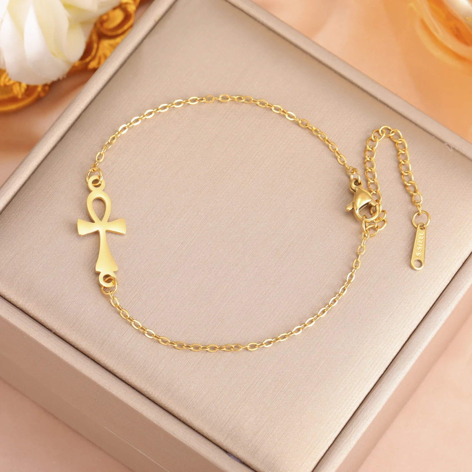 bracelet croix de Ankh or
