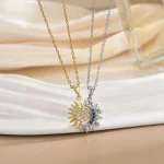 Double colliers Kali Sun & Moon en acier inoxydable