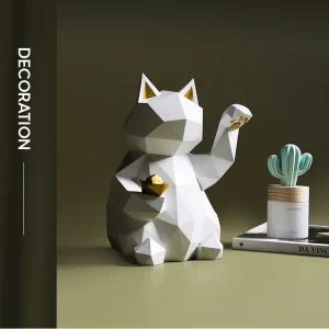 sculpture moderne chat fortune
