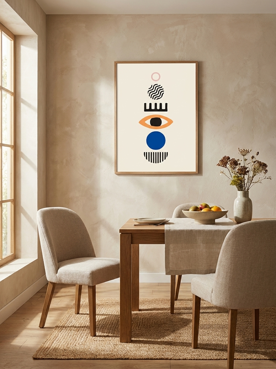 Affiche moderne oeil turque géométrique