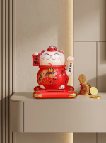 Décoration Chat Porte-Bonheur Japonais – Maneki-Neko - Rouge (richesse et abondance)