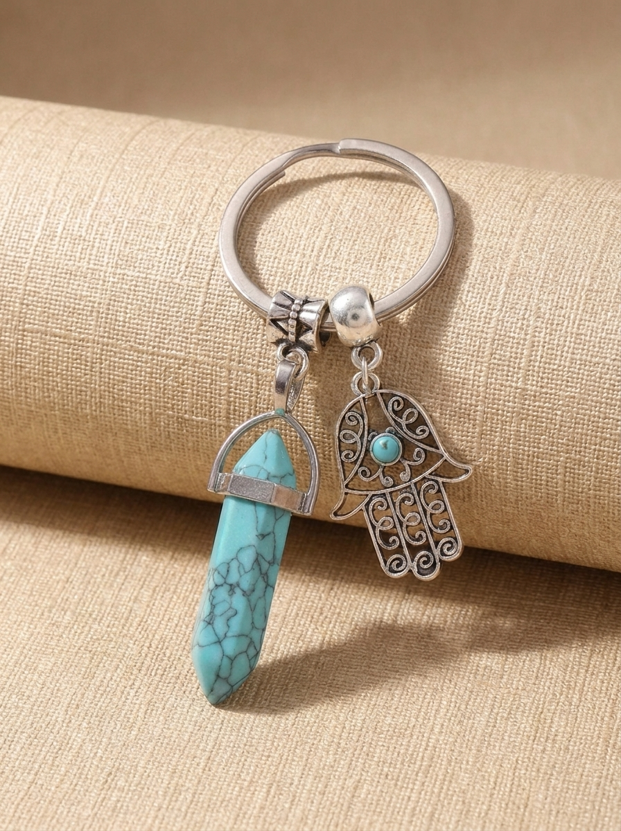 Porte-clés protection cristal et main de Fatma