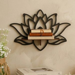 Étagère lotus bois noir