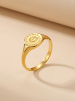 Chevalière Cléo Sun en acier inoxydable