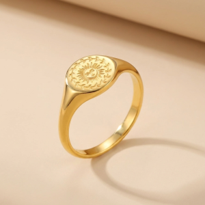 Chevalière Cléo Sun en acier inoxydable