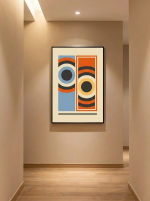 Affiche moderne oeil turque orange et bleue