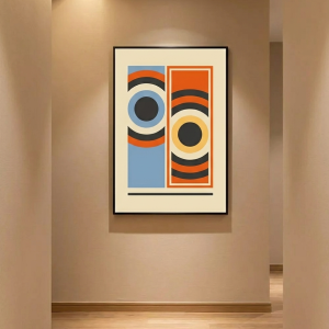 Affiche moderne oeil turque orange et bleue