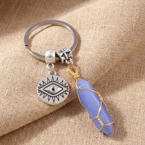Porte-clés oeil protecteur et cristal