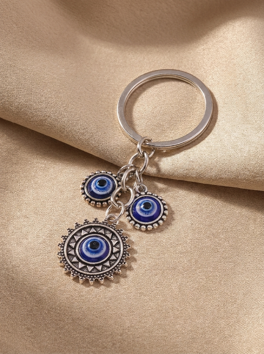 Porte-clés bohème oeil protecteur triple