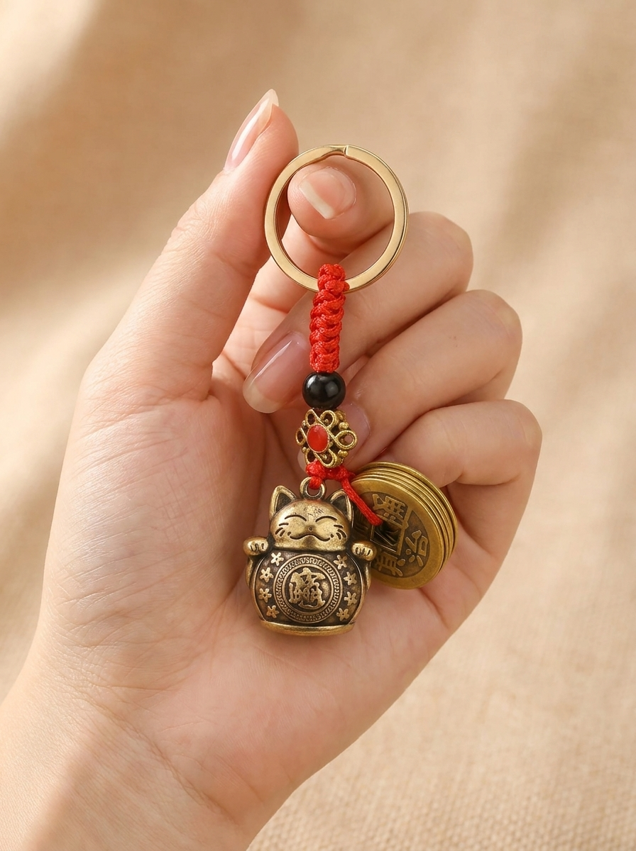 Porte-clés japonais chat de la fortune – Image 2