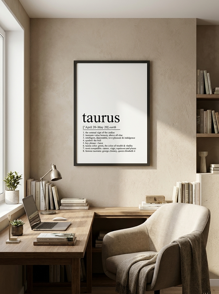 Affiche signe du zodiaque - Taureau