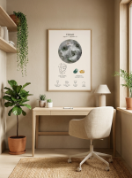 Affiche spatiale lunaire céleste et signe du zodiaque - Vierge