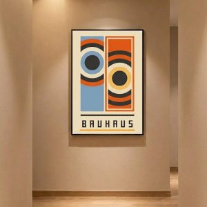 Affiche moderne œil turc orange et bleue
