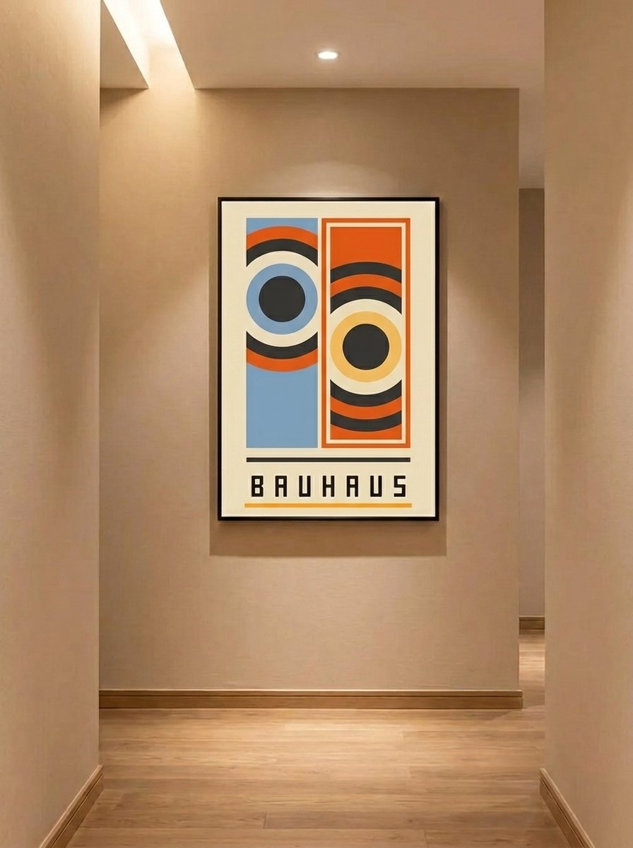 Affiche moderne œil turc orange et bleue